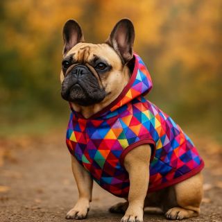 Tohle není jen bunda – tohle je kousek, který rozzáří každou procházku! 🌈🐶 Naše ručně šitá bunda z měkoučkého softshellu...